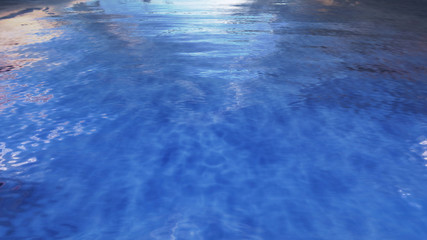 Sea Ocean Water Wave surface sky 3D illustration background.