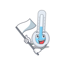 A nationalistic cold thermometer mascot character design with flag