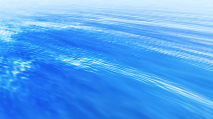 Sea Ocean Water Wave surface sky 3D illustration background.