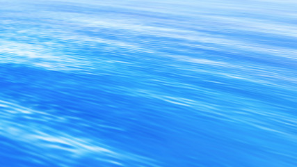 Sea Ocean Water Wave surface sky 3D illustration background.