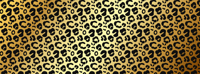 Luxury gold Leopard texture pattern design vector. Stylised Spotted Leopard Skin Background for Fabric, Print, Fashion, Wallpaper. Vector illustration. 