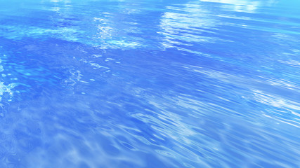 Sea Ocean Water Wave surface sky 3D illustration background.