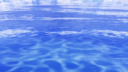 Sea Ocean Water Wave surface sky 3D illustration background.