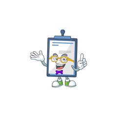 Cartoon character design of Geek medical note wearing weird glasses