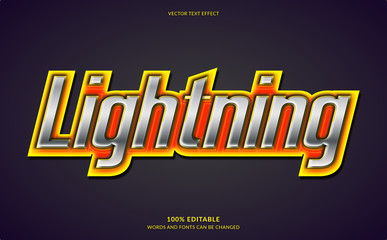 Editable Text Effect, Strong Bold Lightning Text Style