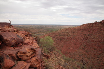 Landscape of kings canyon in outback central Australia.