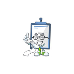 Mascot cartoon concept of medical note with menu list