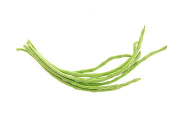 Long beans isolated on a white background