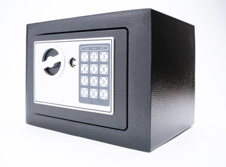 Security metal safe isolated on white background. Symbol of safe.