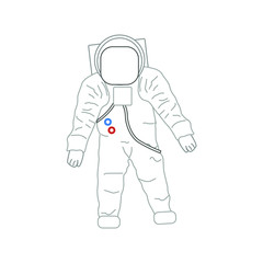 astronaut suit from united states. illustration for web and mobile design.