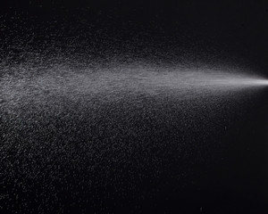 be sprinkled with water.
water sprayed trajectory.