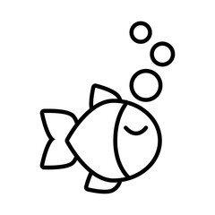 fish swiming line style icon
