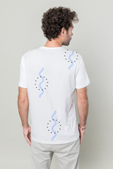 Back view of man in white t-shirt mockup