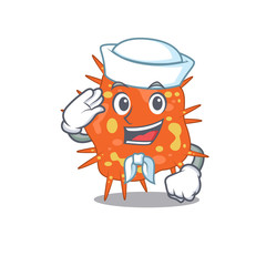 Sailor cartoon character of burkholderia mallei with white hat