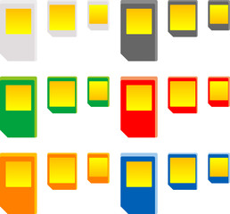 SIMカード影付き　アイコンセット　ベクターイラスト