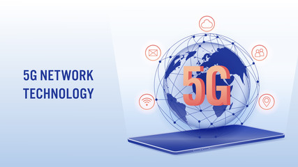 5G network wireless technology, high-speed internet concept.
