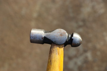Ball peen hammer with wooden handle 