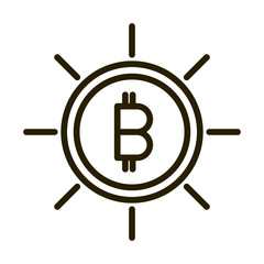 bitcoin cryptocurrency financial business stock market line style icon