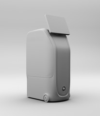 Clay rendering of medical delivery robot. Infection prevention concept. 3D rendering image.