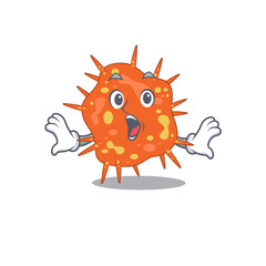 Cartoon design style of burkholderia mallei has a surprised gesture
