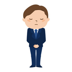 おじぎをしている男性社員のイラスト。