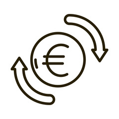 euro money exchange business financial investing line style icon