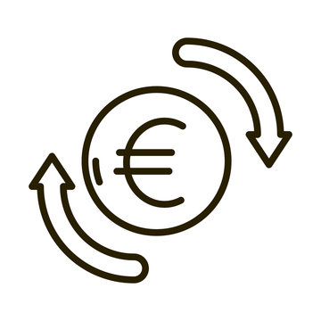 Euro Money Exchange Business Financial Investing Line Style Icon