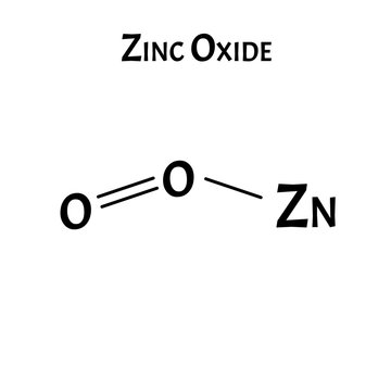 Zinc oxide is a molecular chemical formula. Zinc infographics. Vector illustration on isolated background.