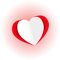 3D heart love on a white background. Gradient vector illustration.