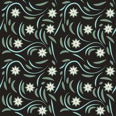 seamless pattern exotic shapes with flowers and leaves plants
