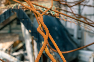 Thick rusty wire bright red color unusual fancy shape