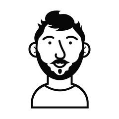 young man bearded avatar character icon