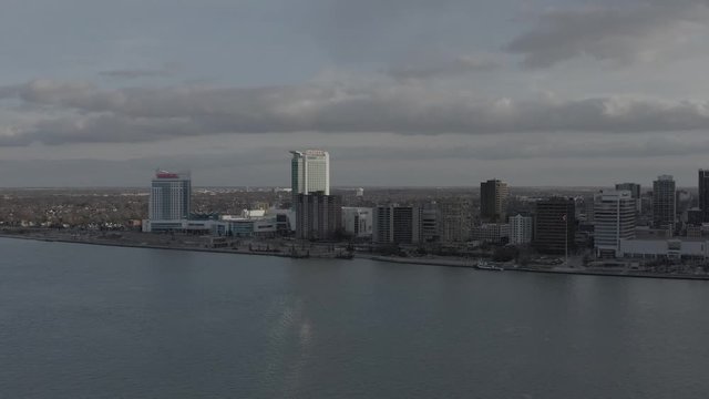 Overlooking Detroit River and Canada