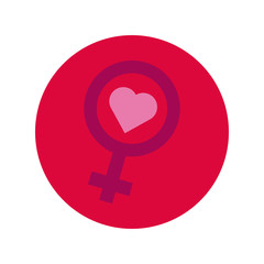 happy valentines day heart female gender block and flat style