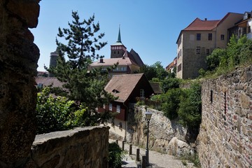 Beautiful view from picturesque Muehltorgasse in Bautzen