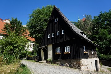 Fototapeta na wymiar Hexenhaeusel - one of the oldest residential houses in Bautzen