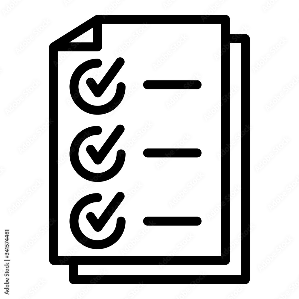 Poster headhunter checkmark list icon. outline headhunter checkmark list vector icon for web design isolate