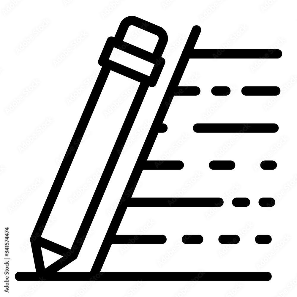 Poster writing pen icon. outline writing pen vector icon for web design isolated on white background