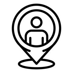 Gps pin headhunter icon. Outline gps pin headhunter vector icon for web design isolated on white background