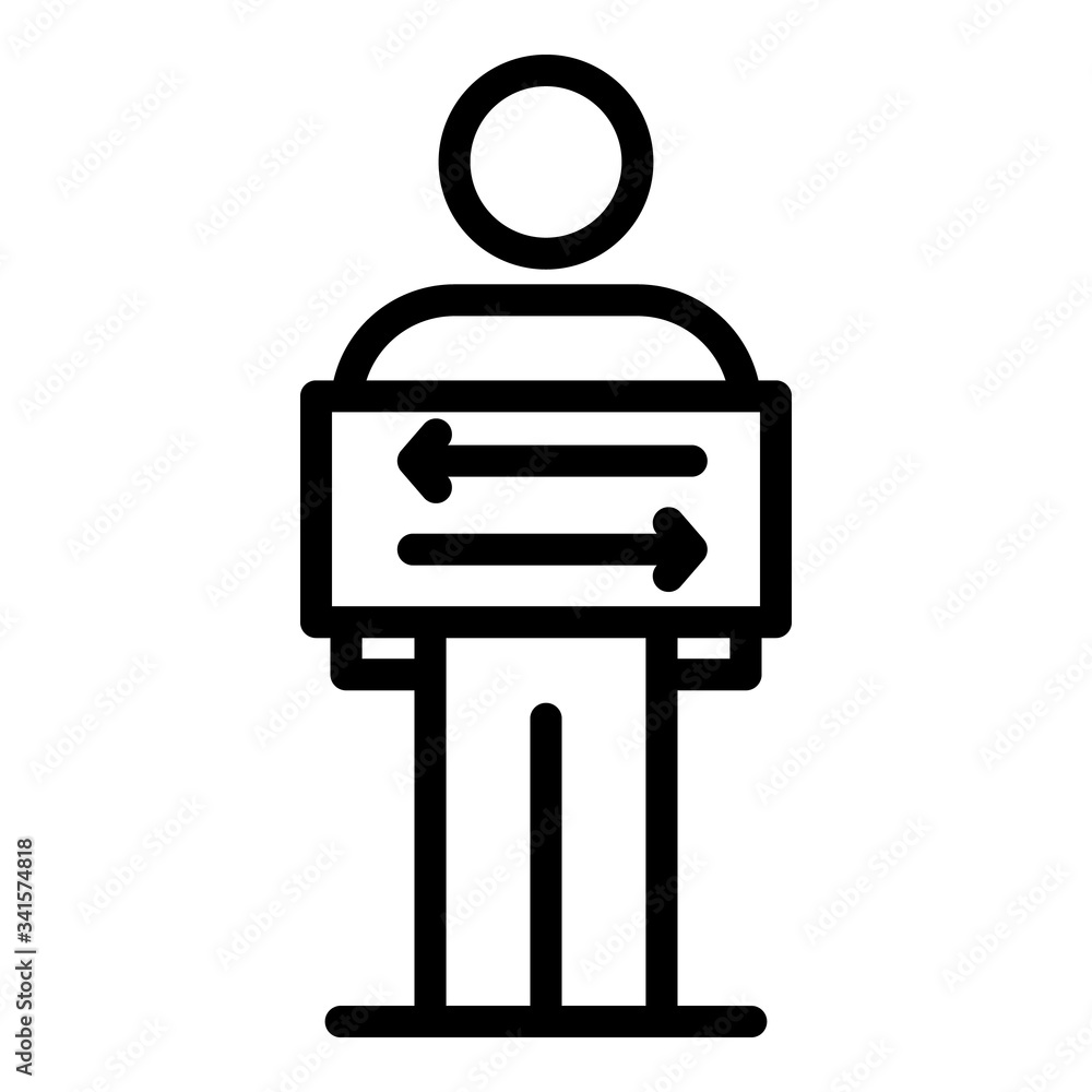 Aufkleber man headhunter icon. outline man headhunter vector icon for web design isolated on white background