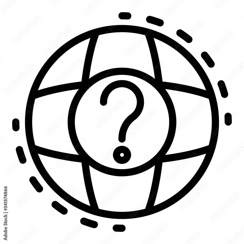 Poster global question headhunter icon. outline global question headhunter vector icon for web design isola