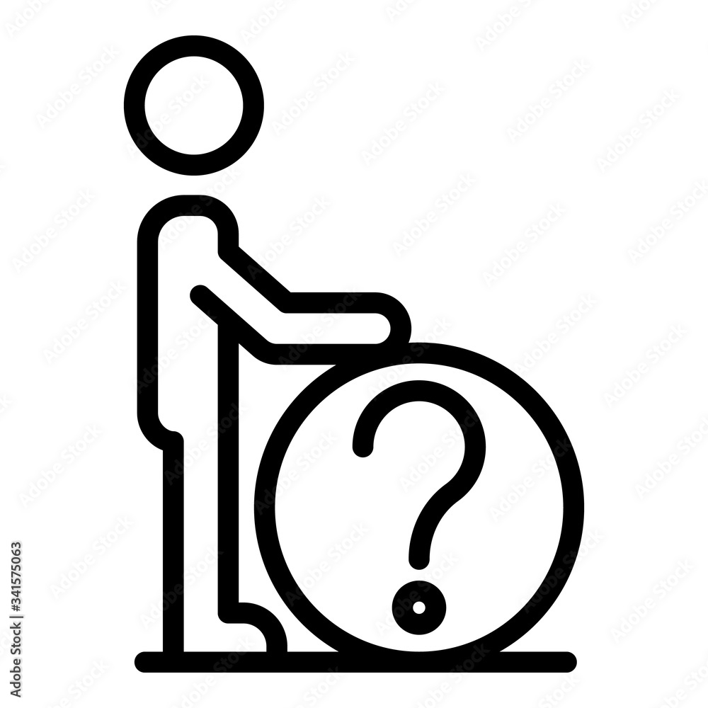 Poster career question icon. outline career question vector icon for web design isolated on white backgroun