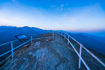 sequoia national park,california,usa.   : Moro rock mountain at sunset.