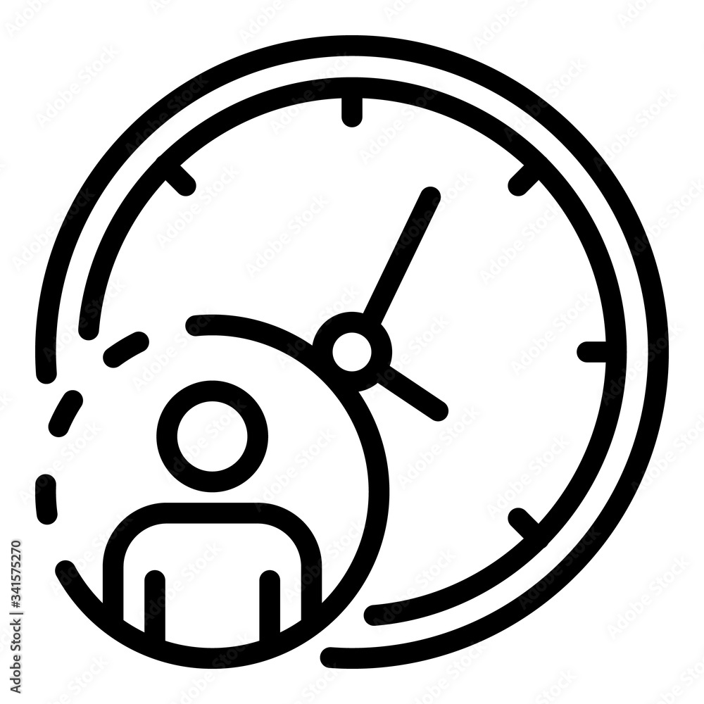 Poster headhunter time clock icon. outline headhunter time clock vector icon for web design isolated on whi