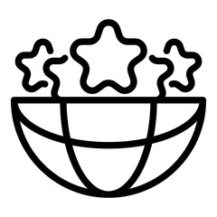 Global stars training icon. Outline global stars training vector icon for web design isolated on white background