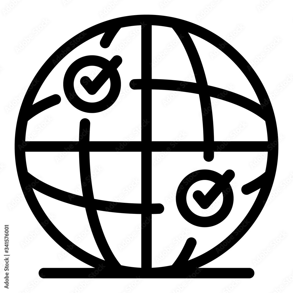 Poster global recruiter icon. outline global recruiter vector icon for web design isolated on white backgro