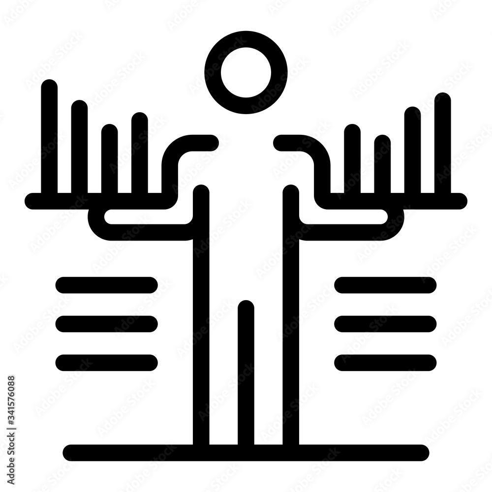 Poster recruiter graph chart icon. outline recruiter graph chart vector icon for web design isolated on whi