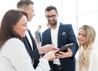 close up. image of the group of employees in the workplace
