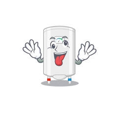 A cartoon design of Gas water heater having a crazy face