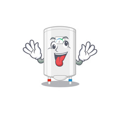 A cartoon design of Gas water heater having a crazy face